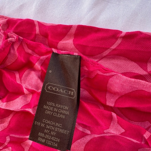 Coach Fuchsia Signature Pattern Scarf - Picture 9 of 11